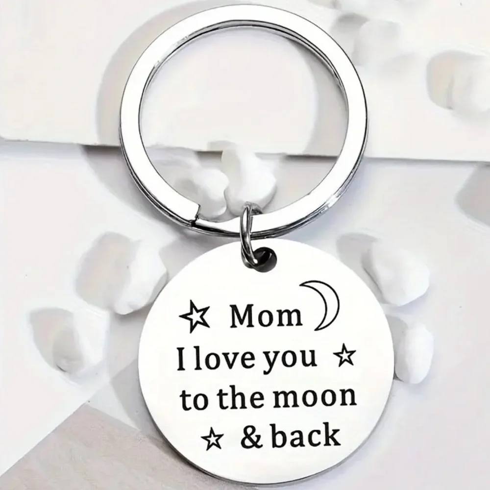 Fashion Engraved Silver Keychain for Mom